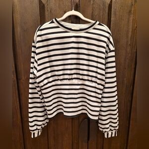 Maeve Striped Blouson Sleeve Top